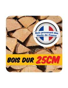 Bois de chauffage dur en 25 cm SEC (1,2 m3 soit 1,8 stères)